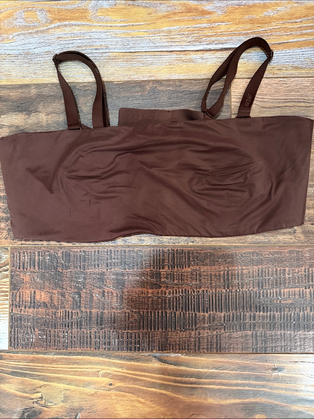 aerie Chocolate Brown Bandeau Bra with Straps